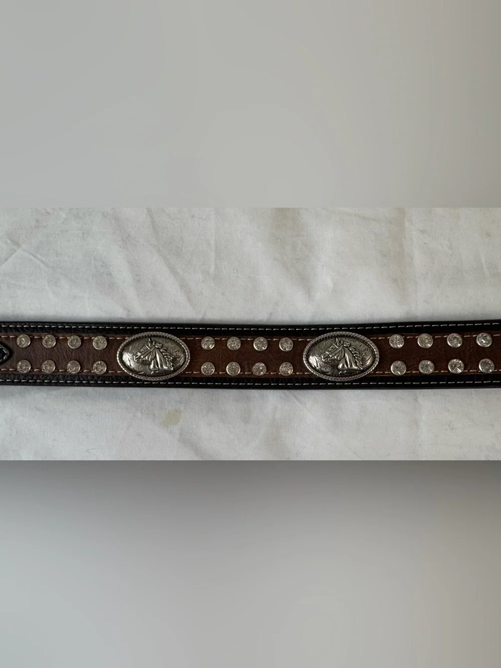 West Star Texas Kids GENUINE LEATHER BELT Brown & Black Western Round conches26”
